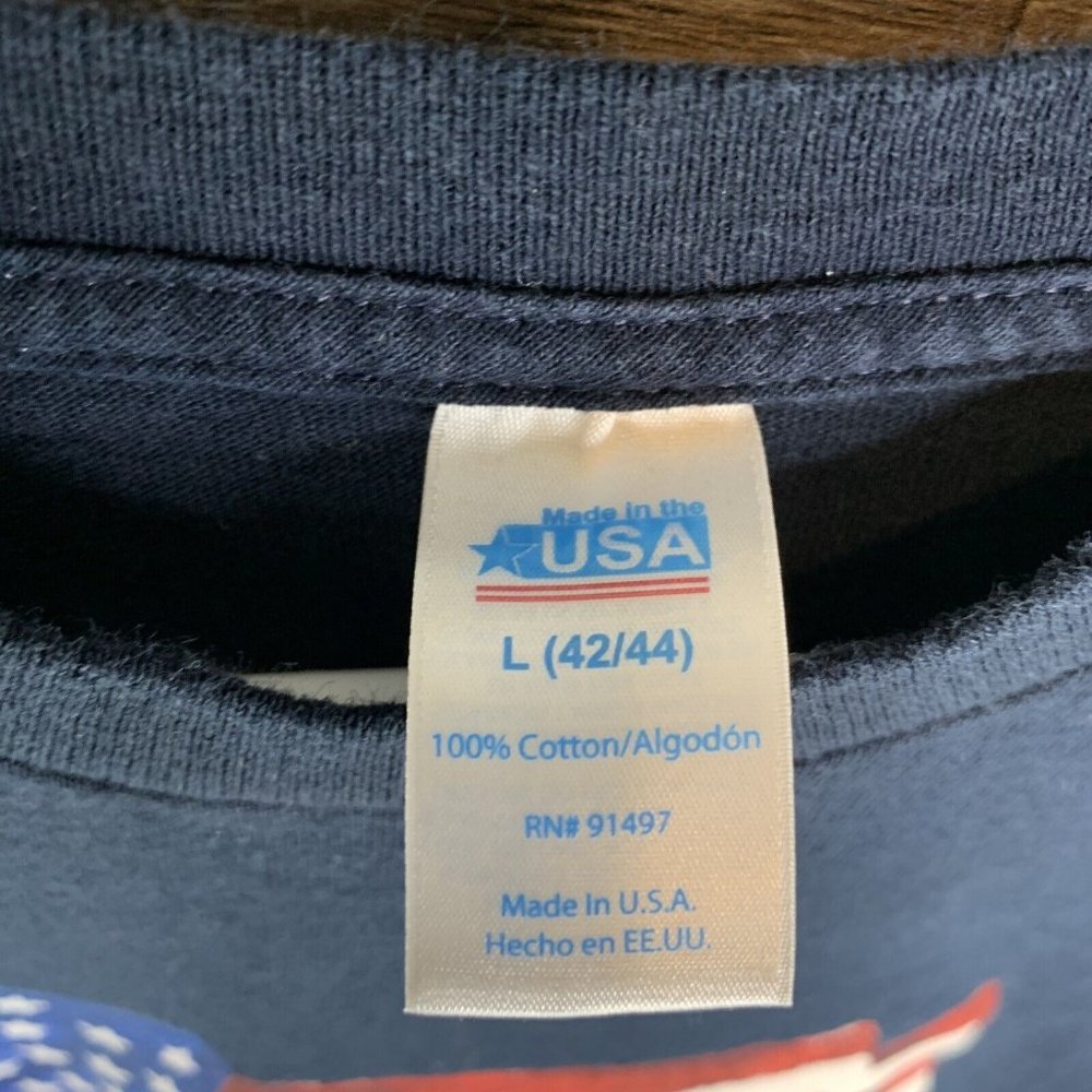 Made in the USA Tag T-Shirt Men's L Black Tee American Flag Made In America 2017 - Picture 7 of 7